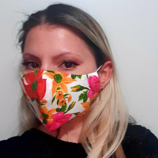 Summer floral print  masks with filter pocket face mask