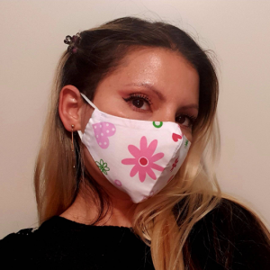 Flowers and hearts print  masks with filter pocket face mask